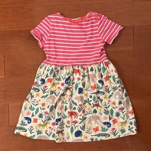 Mini Boden Pink Striped and Floral Kids Dress